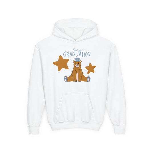 Youth Graduation Hoodie — Cute Bear & Stars Celebration Hoodie