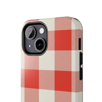 Red Gingham Phone Case — Glossy Protective Everyday Cover