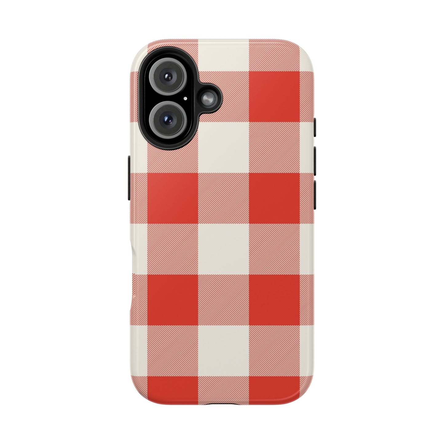 Red Gingham Phone Case — Glossy Protective Everyday Cover