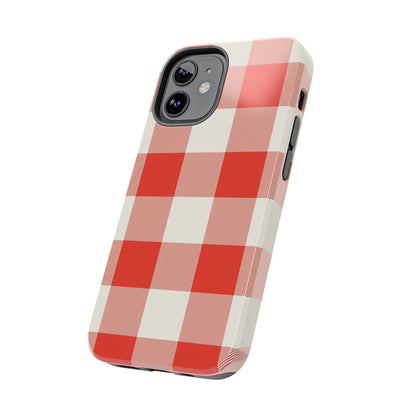 Red Gingham Phone Case — Glossy Protective Everyday Cover