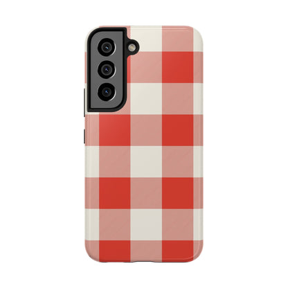 Red Gingham Phone Case — Glossy Protective Everyday Cover