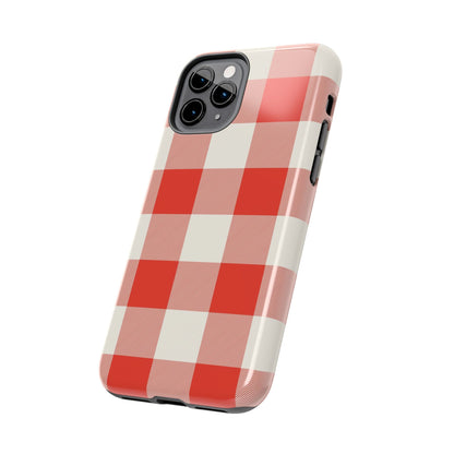 Red Gingham Phone Case — Glossy Protective Everyday Cover