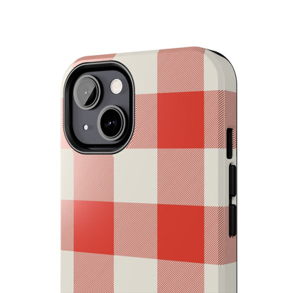 Red Gingham Phone Case — Glossy Protective Everyday Cover
