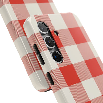 Red Gingham Phone Case — Glossy Protective Everyday Cover