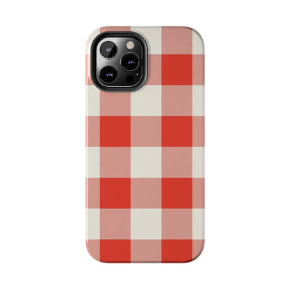 Red Gingham Phone Case — Glossy Protective Everyday Cover