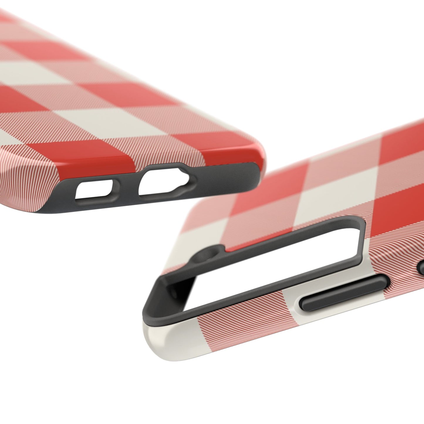 Red Gingham Phone Case — Glossy Protective Everyday Cover