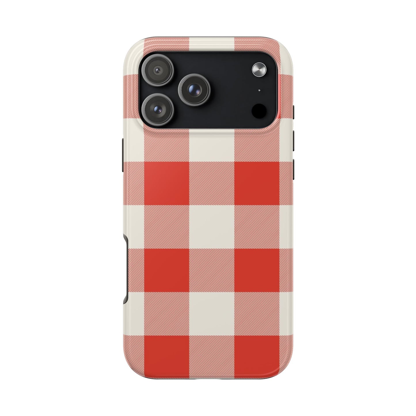 Red Gingham Phone Case — Glossy Protective Everyday Cover