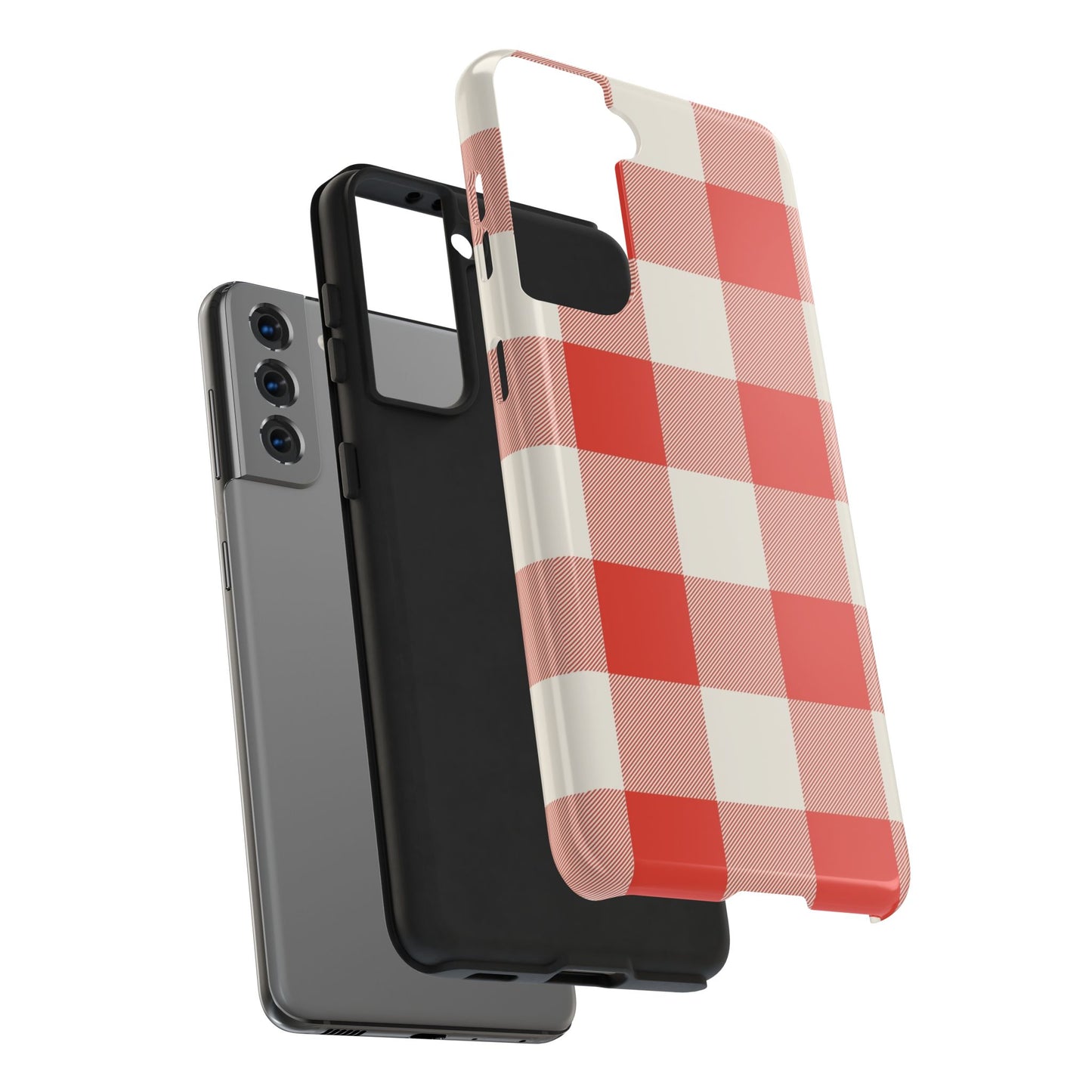 Red Gingham Phone Case — Glossy Protective Everyday Cover