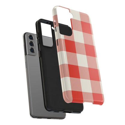 Red Gingham Phone Case — Glossy Protective Everyday Cover