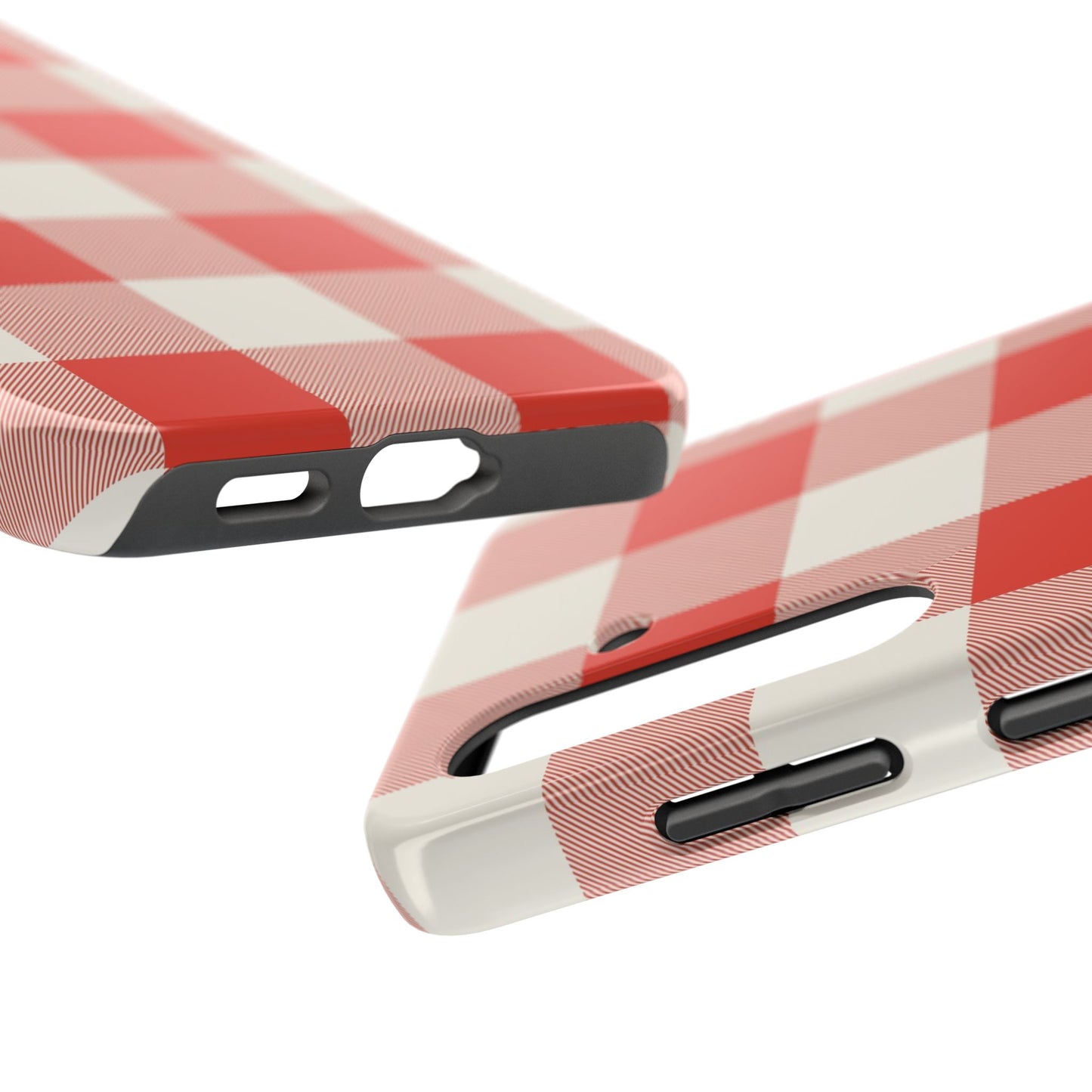 Red Gingham Phone Case — Glossy Protective Everyday Cover