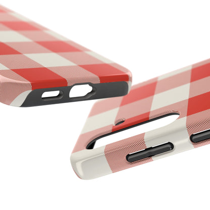 Red Gingham Phone Case — Glossy Protective Everyday Cover