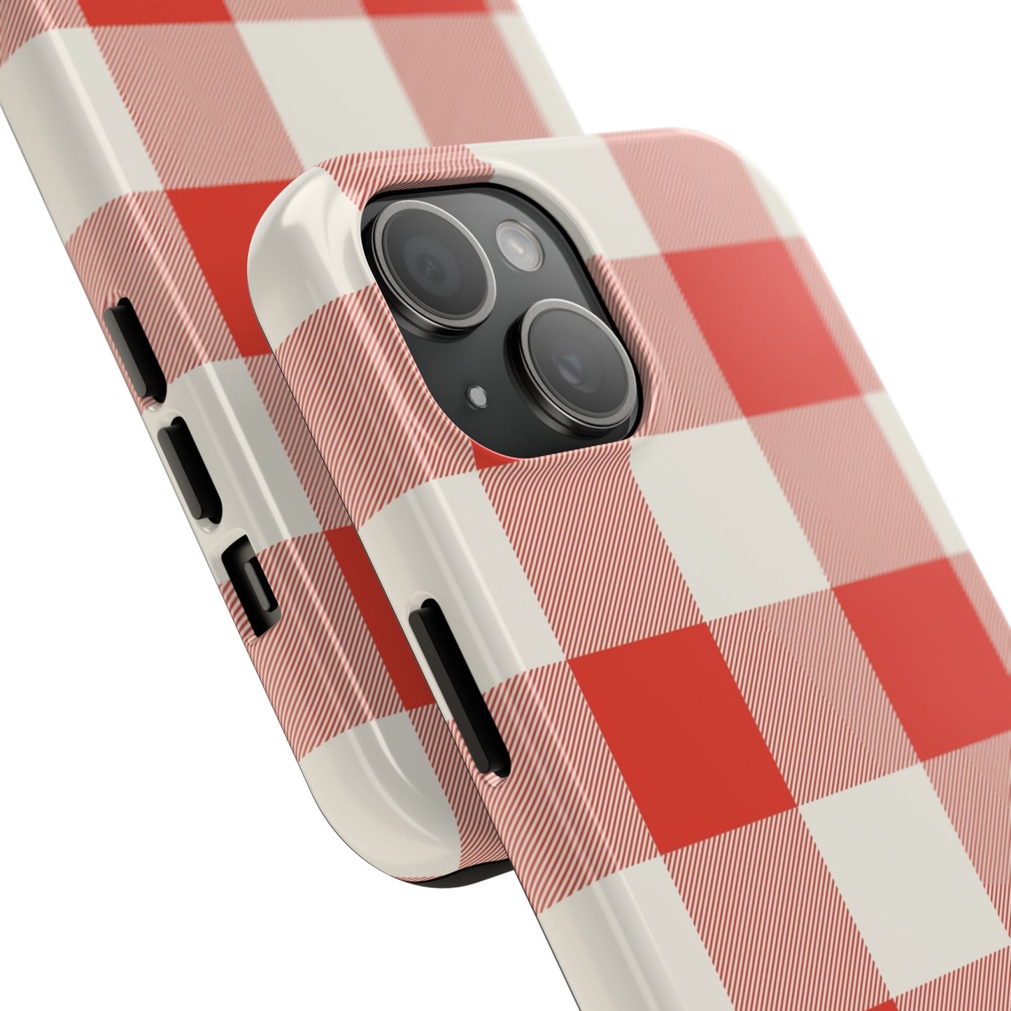 Red Gingham Phone Case — Glossy Protective Everyday Cover