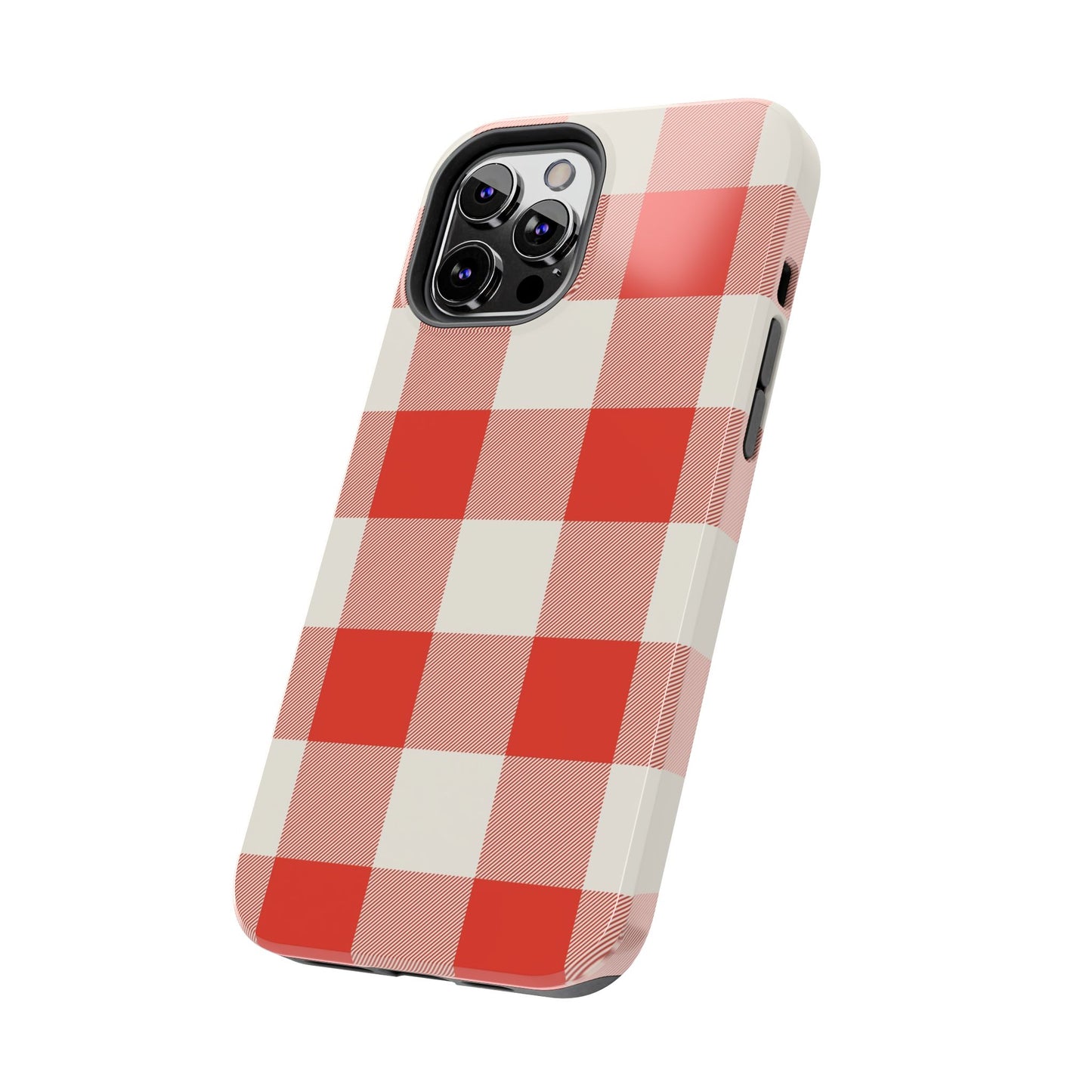 Red Gingham Phone Case — Glossy Protective Everyday Cover