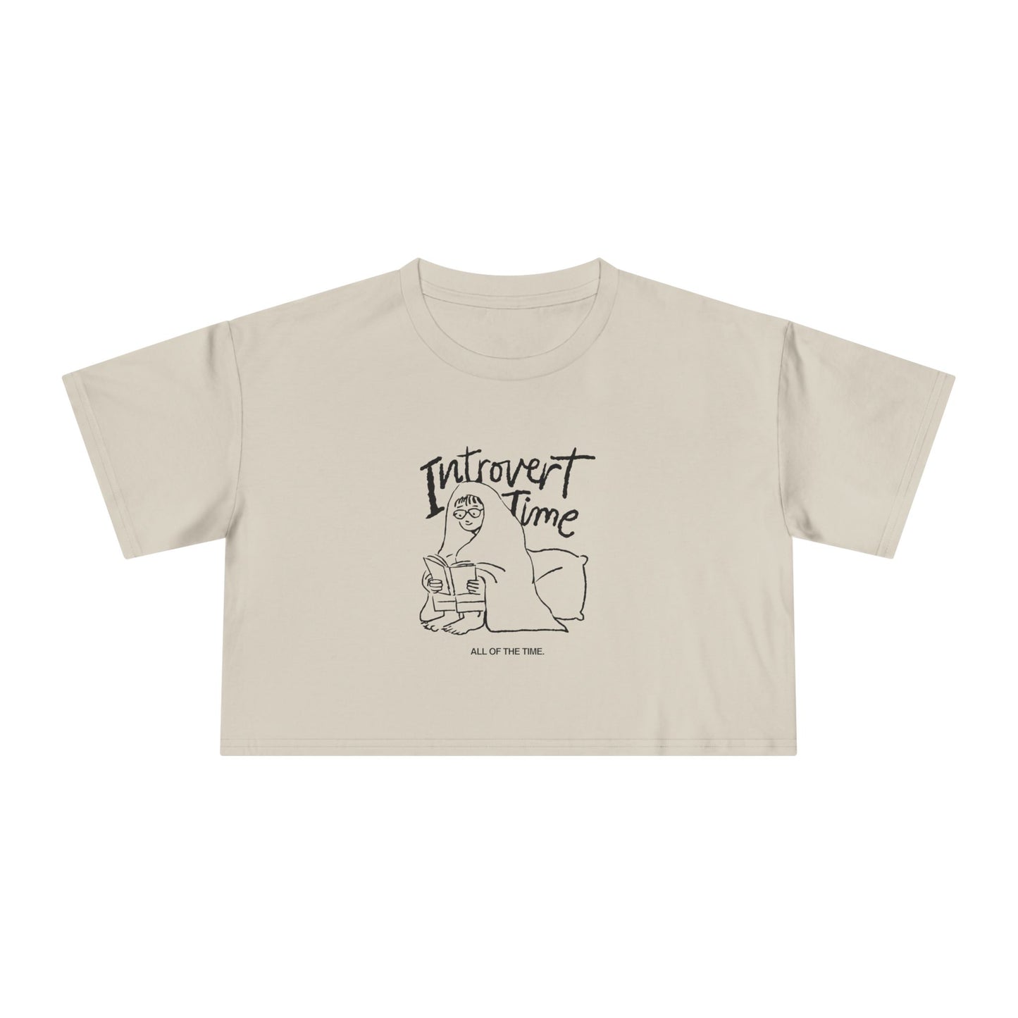 Introvert Time Tee — Women’s Easy Everyday Cropped Graphic Shirt
