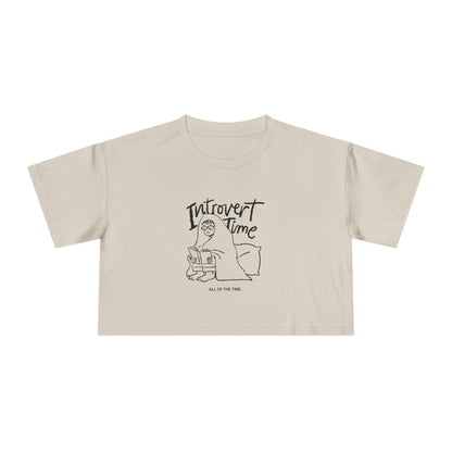 Introvert Time Tee — Women’s Easy Everyday Cropped Graphic Shirt