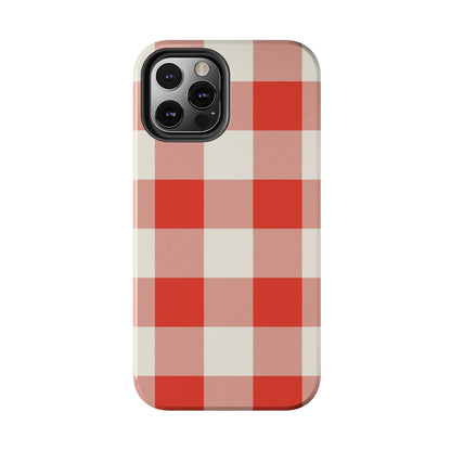 Red Gingham Phone Case — Glossy Protective Everyday Cover