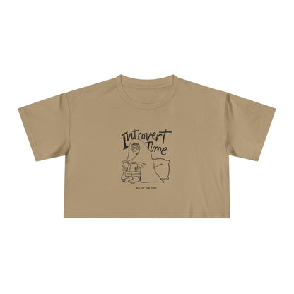 Introvert Time Tee — Women’s Easy Everyday Cropped Graphic Shirt