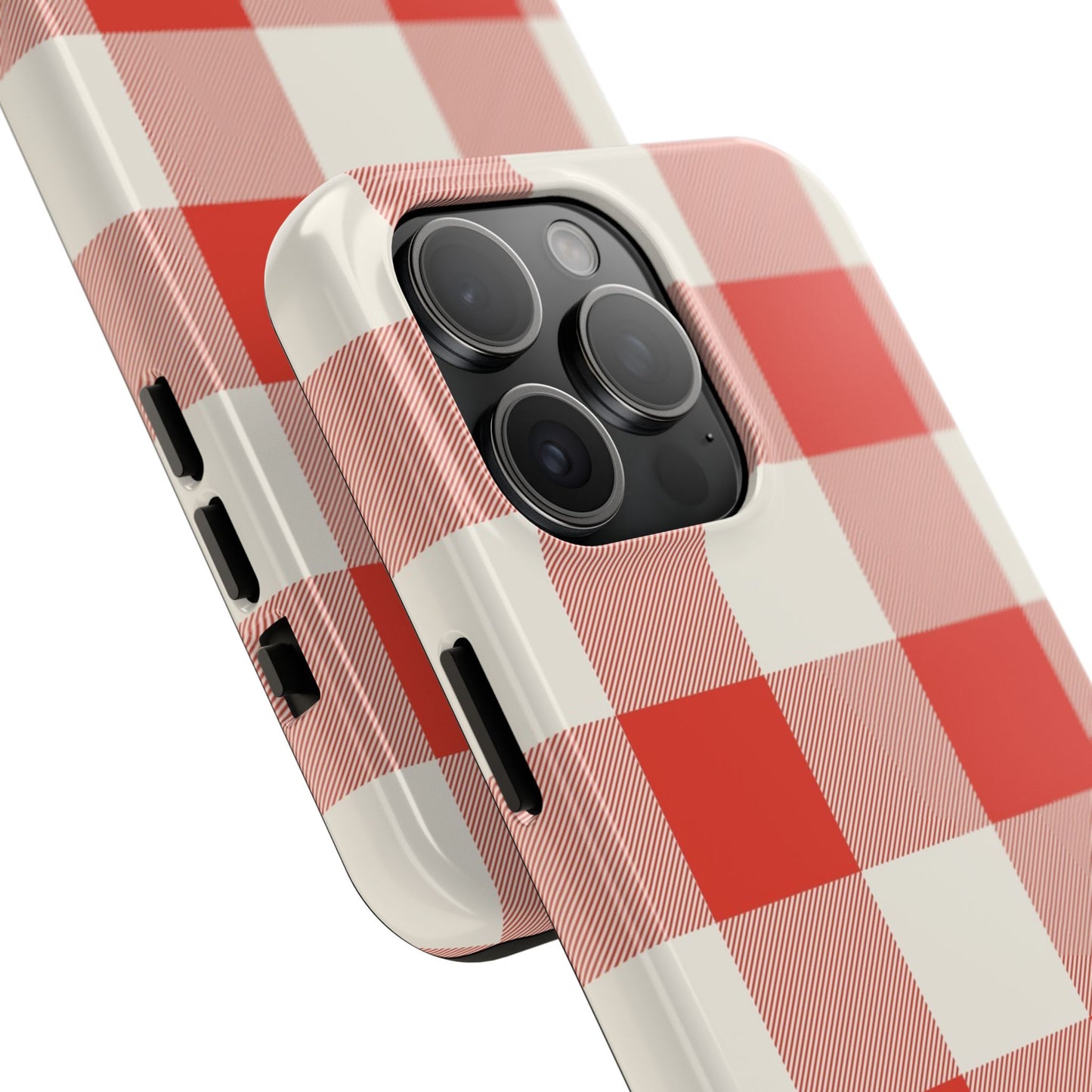 Red Gingham Phone Case — Glossy Protective Everyday Cover