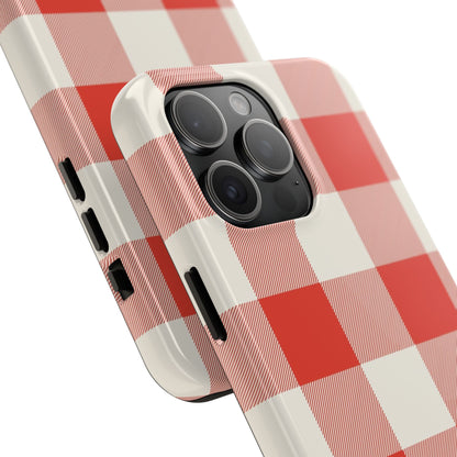 Red Gingham Phone Case — Glossy Protective Everyday Cover