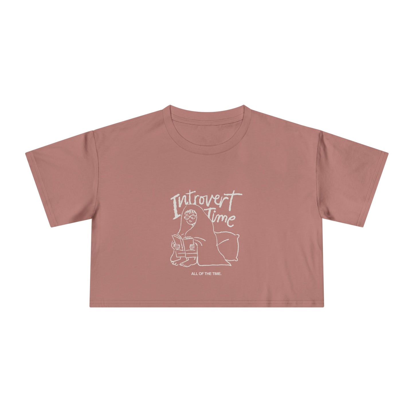 Introvert Time Tee — Women’s Easy Everyday Cropped Graphic Shirt