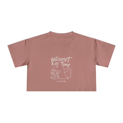 Introvert Time Tee — Women’s Easy Everyday Cropped Graphic Shirt