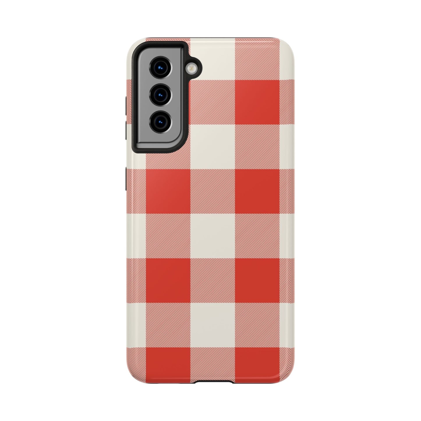 Red Gingham Phone Case — Glossy Protective Everyday Cover