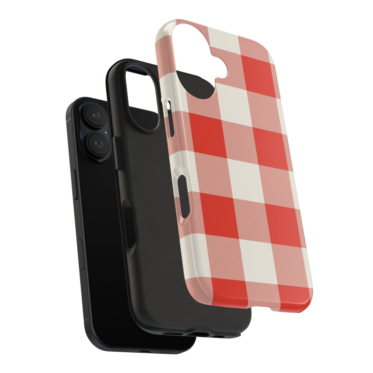 Red Gingham Phone Case — Glossy Protective Everyday Cover