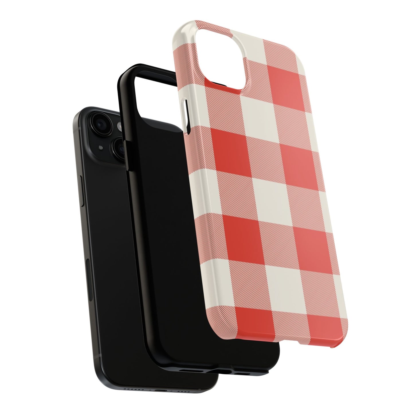 Red Gingham Phone Case — Glossy Protective Everyday Cover