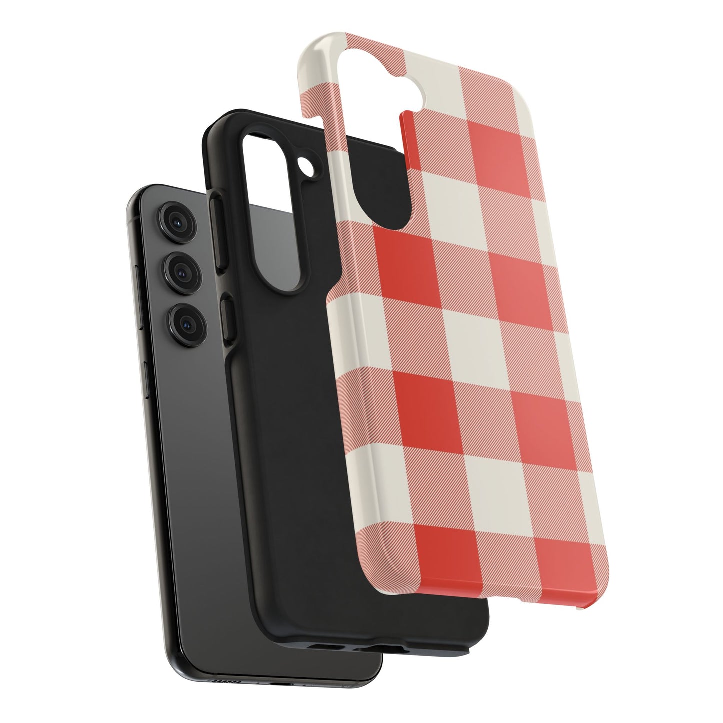 Red Gingham Phone Case — Glossy Protective Everyday Cover